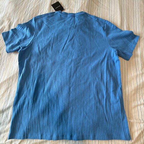 Men's XXL Brandini Ribbed Casual Shirt NWT Blue - Picture 3 of 3